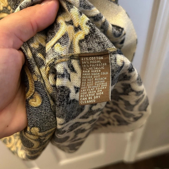 J. McLaughlin Metallic Scroll Print Knit Dress size M - Picture 5 of 6